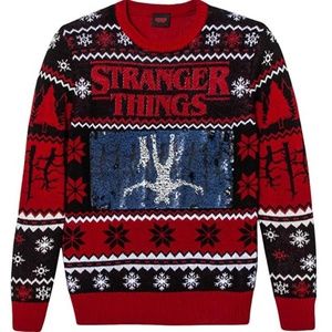 Stranger Things Ugly Christmas Sweater Flip Sequin